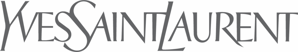 Yves Saint Laurent logo in elegant, high-contrast serif typography.